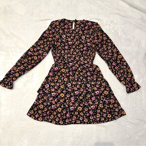 H&M floral ruffle mini dress